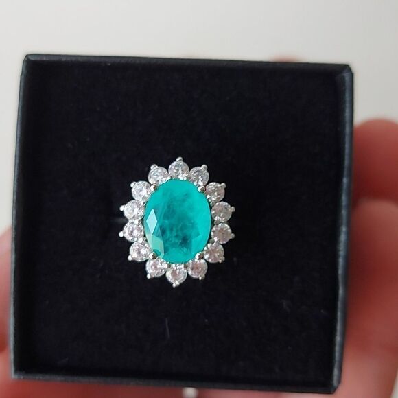 925 Silver Paraiba Tourmaline Ring - Picture 2 of 11